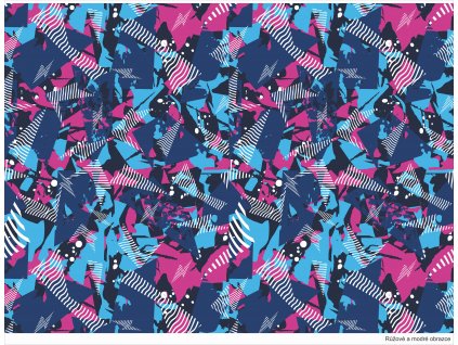 Růžové a modré obrazce