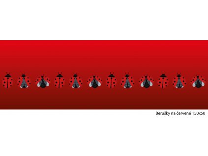 Berušky na červené 150x50