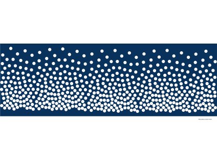 Bílé puntíky na modré