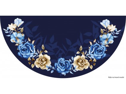 Růže na tmavě modré půlkolová