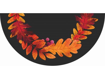Panel na DLOUHOU půlkolovou sukni Lístečky a bobulky_110cm délka