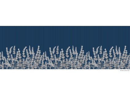 Bílé kvítky a proužky 150x50