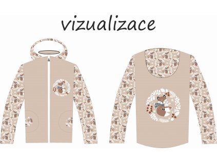 Panel na dámskou bundu EASY Lištička a zajíček