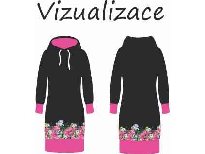 akvarelové růžové květy vizualizace