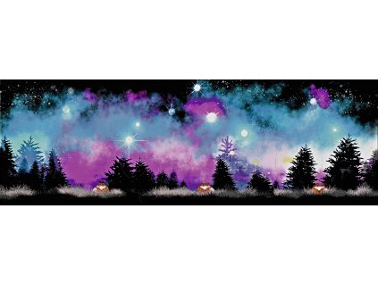 Panel balónová sukně  Fialový soumrak nad lesem