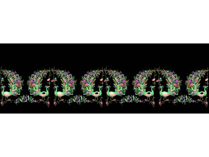 Panel balónová sukně Pávy na černé