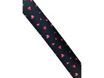 Guma 4cm Tisk Valentýnská srdíčka na tmavě modré