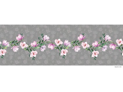 Magnólie na šedé 150x50