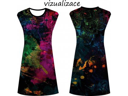 vizualizace dámské šaty s přinechaným rukávem