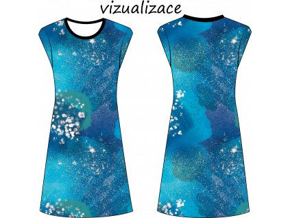 vizualizace dámské šaty s přinechaným rukávem