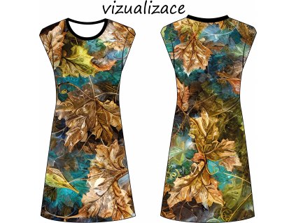 vizualizace dámské šaty s přinechaným rukávem