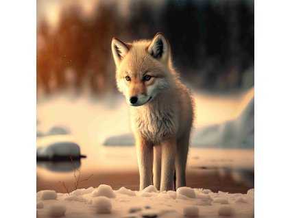 Dětský panel - Mládě vlka 50x50