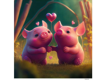 Dětský panel - Prasátka 50x50