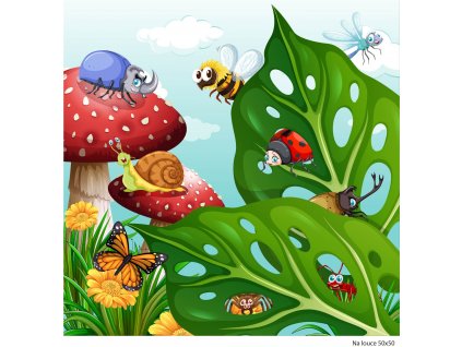 Dětský panel - Na louce 50x50