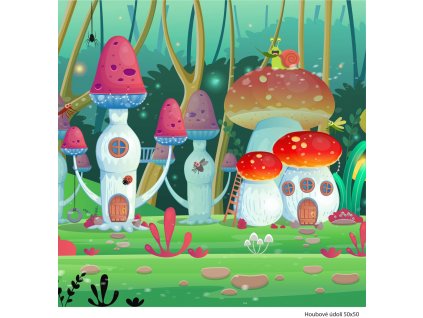 Dětský panel - Houbové údolí 50x50
