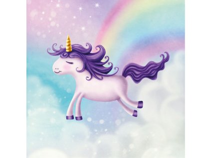 Dětský panel - Jednorožec na obláčku 50x50