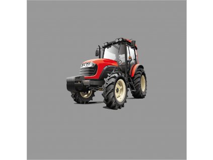 Dětský panel - Červený traktor na šedé 50x50