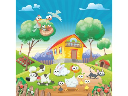 Dětský panel - Na dvorečku 50x50