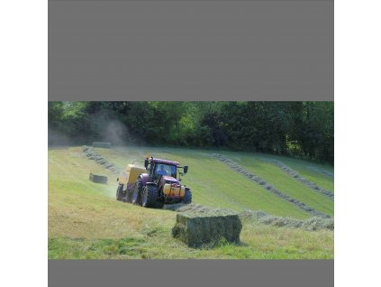 Dětský panel - Traktor a balíky sena 50x50