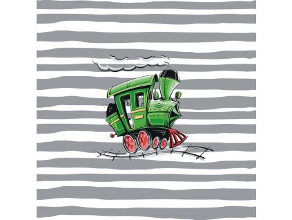 Dětský panel - Mašinka - šedé pruhy 50x50