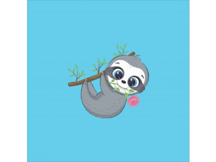 Dětský panel - Lenochodí holčička s růží 50x50