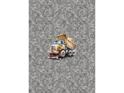 Dětský panel - Akvarelové stavební stroje - nakladač 50x70