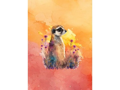 Dětský panel - Akvarelové surikaty 50x70