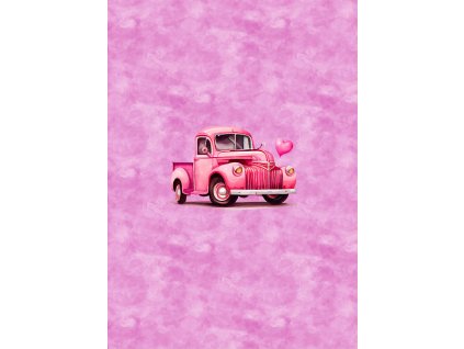Dětský panel - Autíčko a srdíčka 50x70