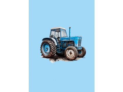 Dětský panel - Modrý traktor 50x70
