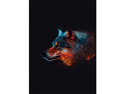 Dětský panel - Ohnivý vlk 50x70