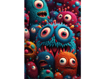 Dětský panel - Příšerky 50x70