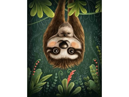 Dětský panel - Lenochodí maminka 50x65