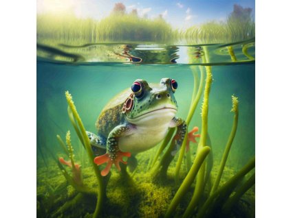 Dětský panel - Žabka pod vodou 50x50