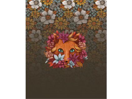 Dámský panel - Liška a květy 55x76