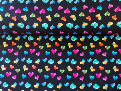 Zimní  softshell - Akvarelová srdíčka