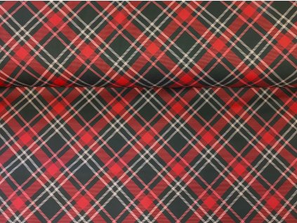 ZIMNÍ softshell s beránkem - Káro červené