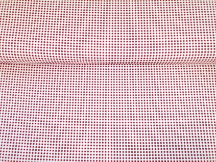 Bavlněné plátno Kostka červeno-bílá