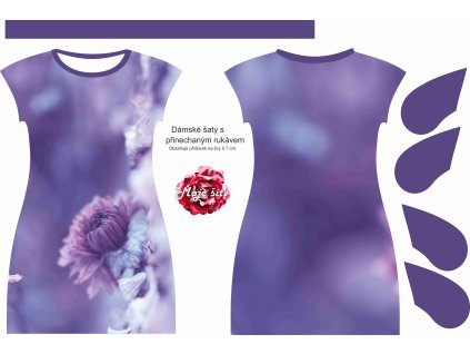 PANEL na dámské šaty EASY Fialový květ v rose