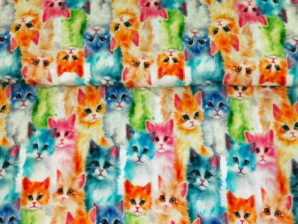 Barevná akvarelová koťátka