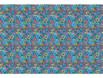 Písmenka na modrém denimu 20x20