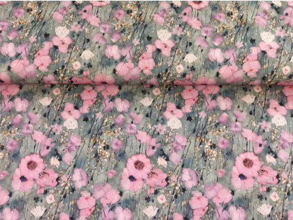 Zimní  softshell -  Malované kvítí