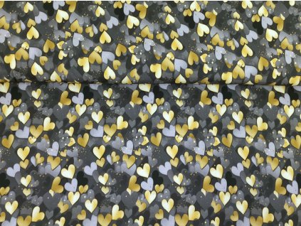 Zlatá a šedá srdíčka