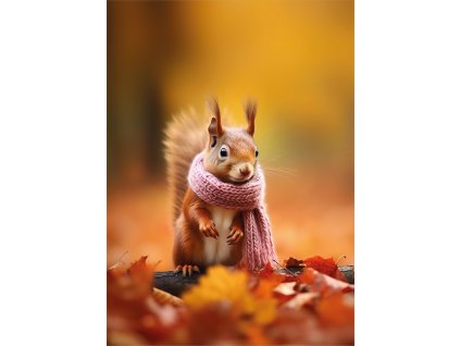 50x70 Veverka v šále