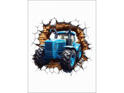 3d traktor modrý