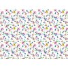 Barevné kvítečky na bílé 20x20