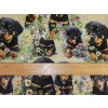 Bavlněné plátno Rottweiler štěňátka - digitální tisk