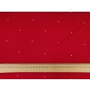 Teplákovina s elastanem Bílé puntíky 10cm od sebe na červené