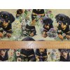 Bavlněné plátno Rottweiler štěňátka - digitální tisk
