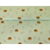 Bavlněný úplet s elastanem - Jelínci na zelenkavé 210g II. JAKOST