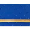 Teplákovina s elastanem Bílé puntíky 10cm od sebe na královsky modré K